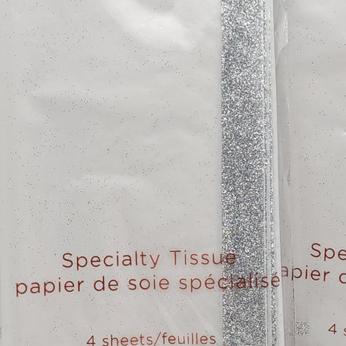PAPYRUS Tissue Paper White with Silver Glitter Lining 8 Sheets